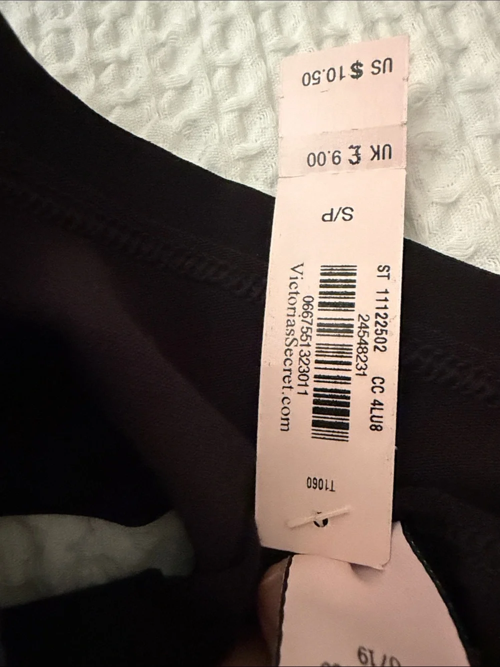 Victoria's Secret Black Bikini Briefs with Pale Pink LOVE